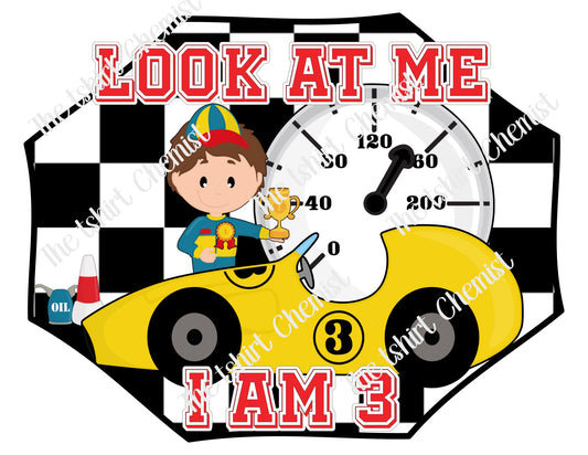 3rd Birthday Design, Look at me I am 3 Birthday Shirt Design, PNG, Race Car tshirt Design, Boy Tshirt Design, Boy Birthday