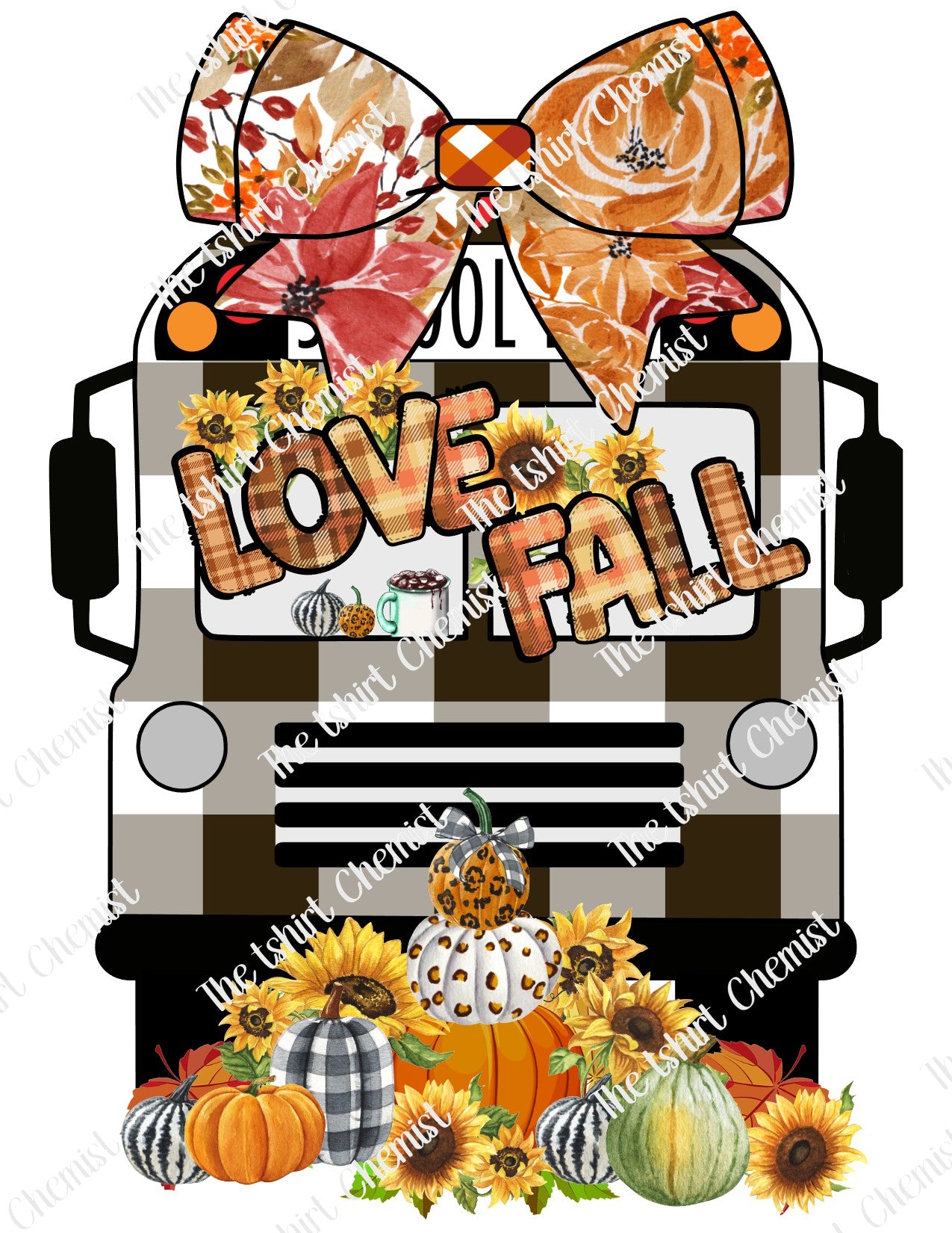 Fall School Bus Digital Design