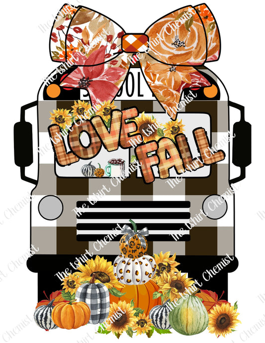 Fall School Bus Digital Design