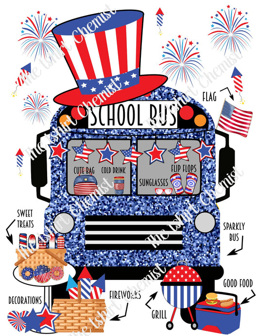 Patriotic School Bus