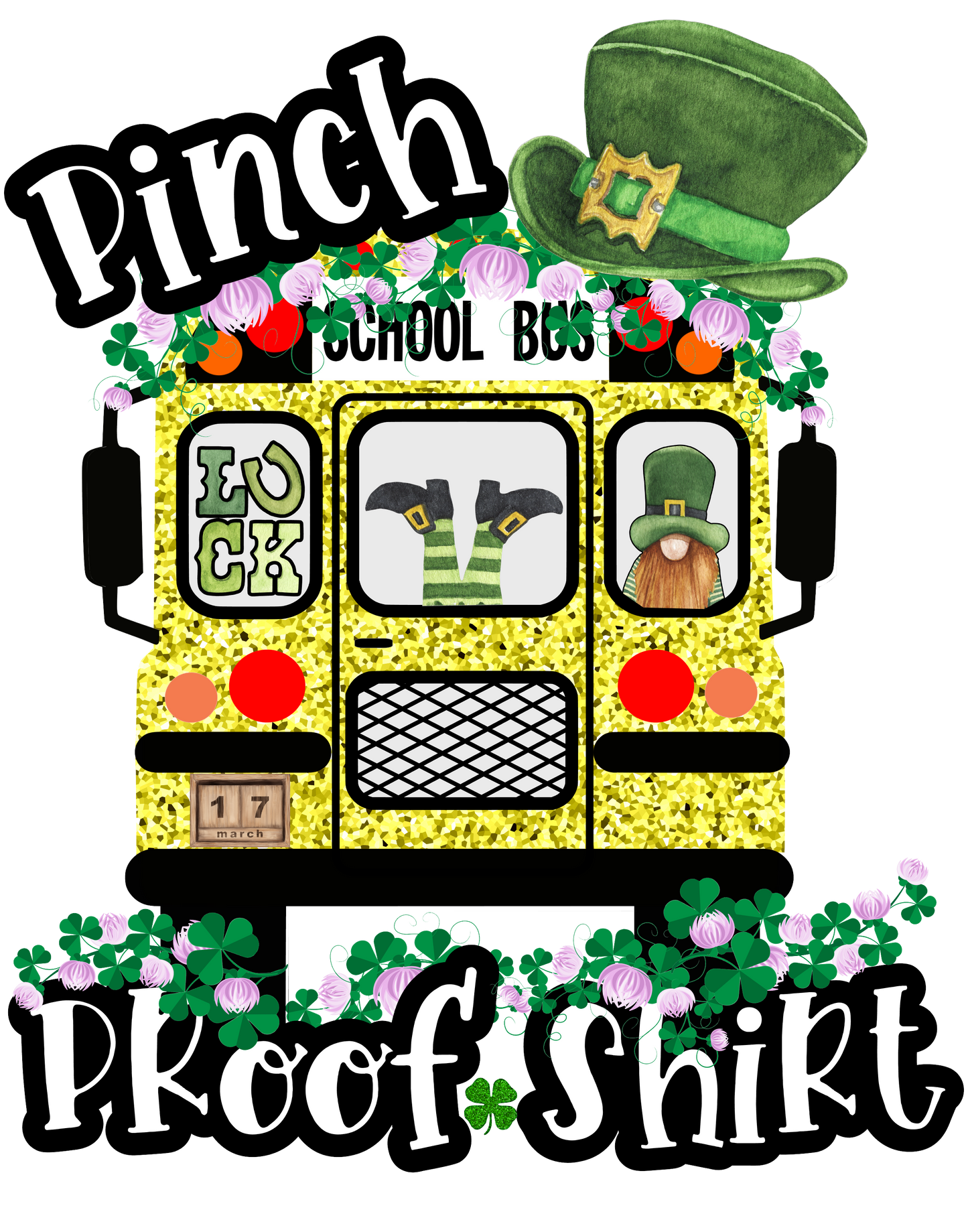 Pinch Proof St. Patty's School Bus Design